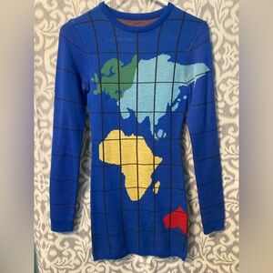 Jeremy Scott Map Sweater Dress Size S